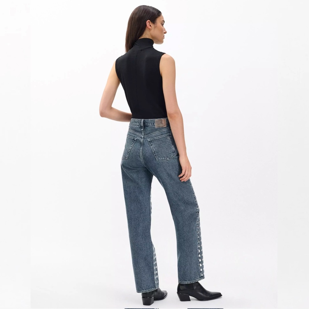 Rag & Bone Shea Relaxed Straight Jeans in Studded Kingston Size 28 - Picture 15 of 15